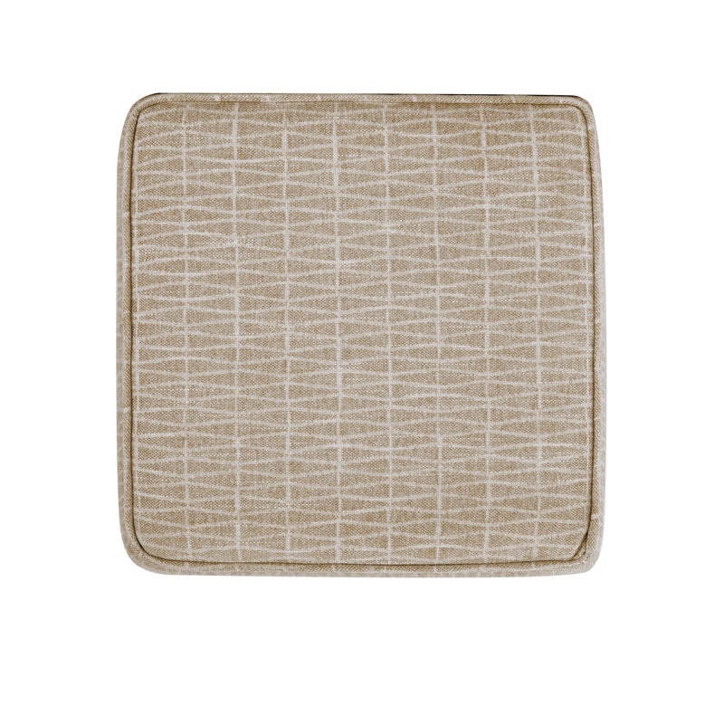 Repose-pieds carré avec rangement 17,5 "Asha, Tan Geometric
