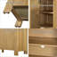 Buffet de rangement rétro avec tablettes réglables - Buffet rustique en bois à 4 portes pour le salon, la salle à manger