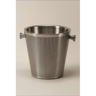 Luxury Stainless Steel Wine Cooler – Vertical?Stripe Ice Bucket – 10.5 Inch