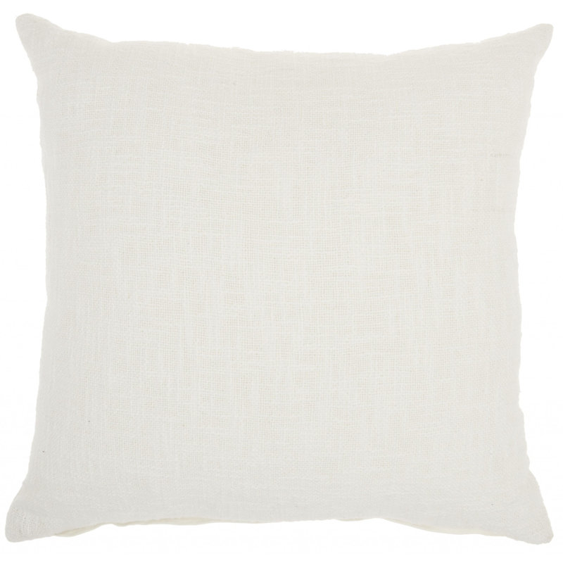 Ruthilde Square Cotton Pillow Cover & Insert, White
