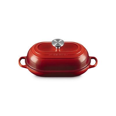 Le Creuset Enameled Cast Iron Signature Oval Bread Oven 11.5 In - Cerise Crucible Ss Knob