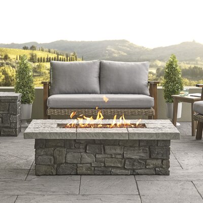 SEDONA Rectangle Concrete Propane or Natural Gas Fire Pit Table by Real Flame -  C11812LP-GRY