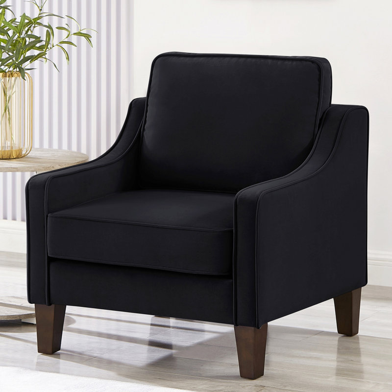Fauteuil Tracina, Velours noir