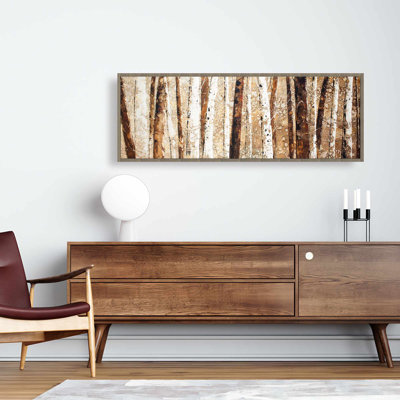 Sur toile, "Tree Trunks" | Décoration brune pour chambre à coucher
