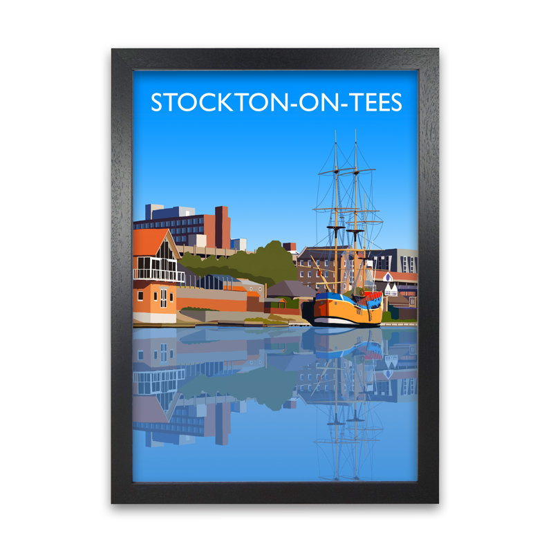 Stockton-On-Tees County Durham by Richard O'Neill - Single Picture Frame Print, Black, 841 cm H x 594 cm W