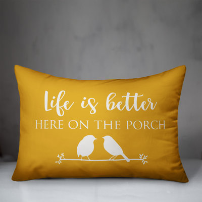 Textual Outdoor Reversible Throw Pillow