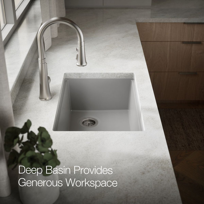 Billings Undermount Single-Bowl Kitchen Sink, Gray