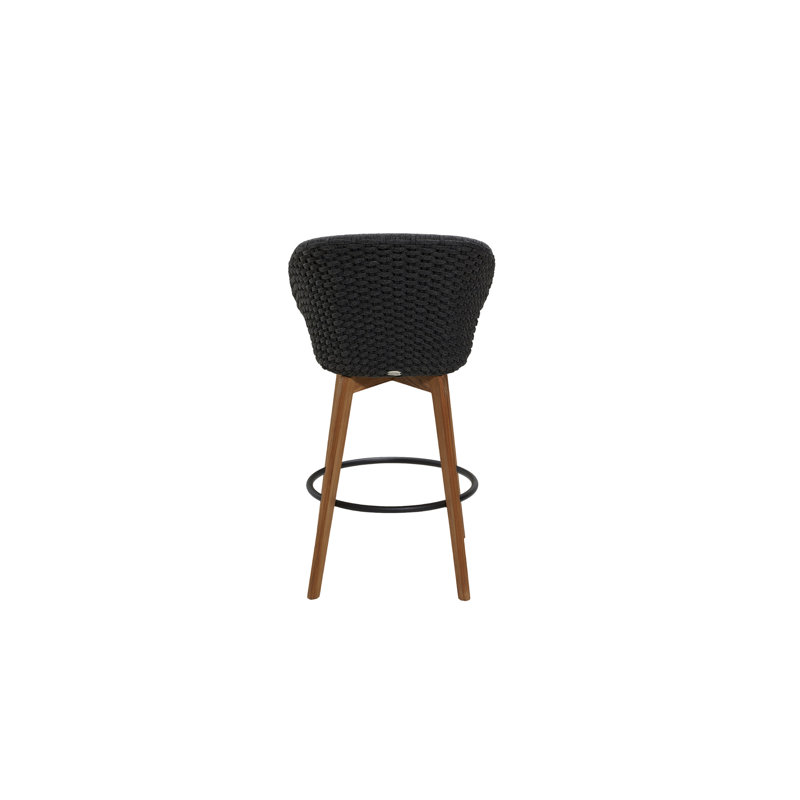 Peacock 29.2" Patio Bar Stool with Cushion, Dark Gray
