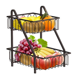 3 Tier Fruit Basket, Countertop Fruit Vegetable Basket Bowl for Kitchen  Counter Metal Mesh Basket Fruits Stand Produce Holder Organizer for Onion