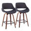 Tabourets de bar et de comptoir à hauteur fixe Arabelle avec repose-pieds carré et revêtement en tissu-104872001-104872002