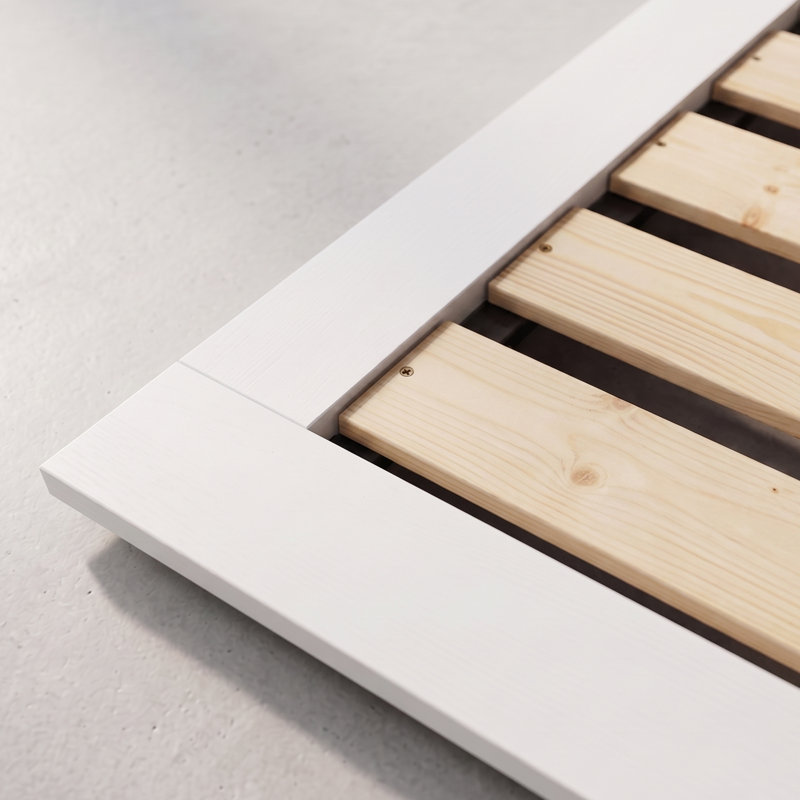 Base de lit Hardman, Lit simple, Blanc