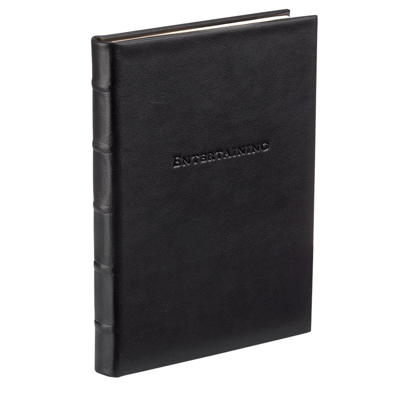 Graphic Image Entertaining Book, Leather, Black