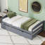 Lit plateforme simple avec rangement gigogne simple, gris