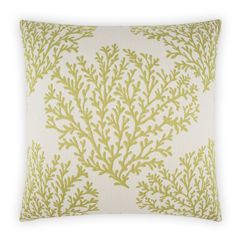 Coussin décoratif d'extérieur Peggy, Vert, Carré 22 po