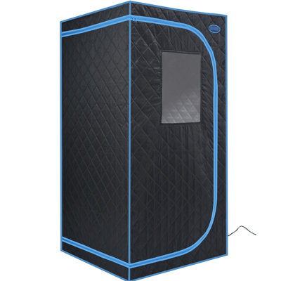 Black Portable Size Steam Tent - Personal Home Spa Luxury. Equipped With Generator, Remote Control, Foldable Chair. Easy Up, Rapid Heating. & Ul . High Thermal Insulation, Waterproof Fabric. 360