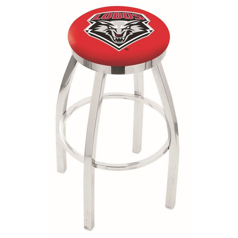 NCAA 36" Swivel Bar Stool, New Mexico, Chrome