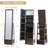 360° Rotating Jewelry Armoire with Full Length Mirror, LED Lighted Vanity Station with Foldable Shelf-481998917