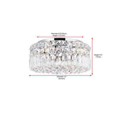 Isadora Glass and Crystal Flush Mount