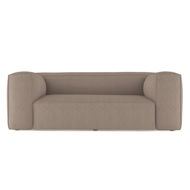 Varick Oversize Track-Arm Sofa with Flange, Box Weave Linen Pumice, 30" H x 108" W x 41" D, Weathered