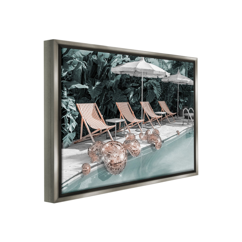 «Tropical Disco Balls Floater Frame» par Ziwei Li sur, Cadre flottant gris lustré, H 17 po x l 21 po