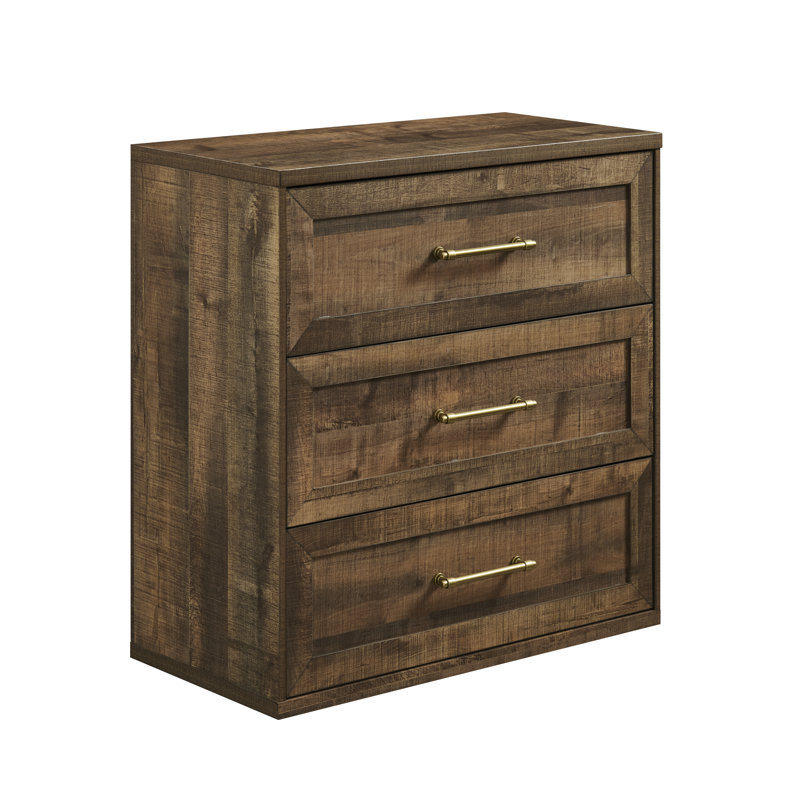 32"W Modern Wood Nightstand , 3-Drawer With Storage, Light Brown