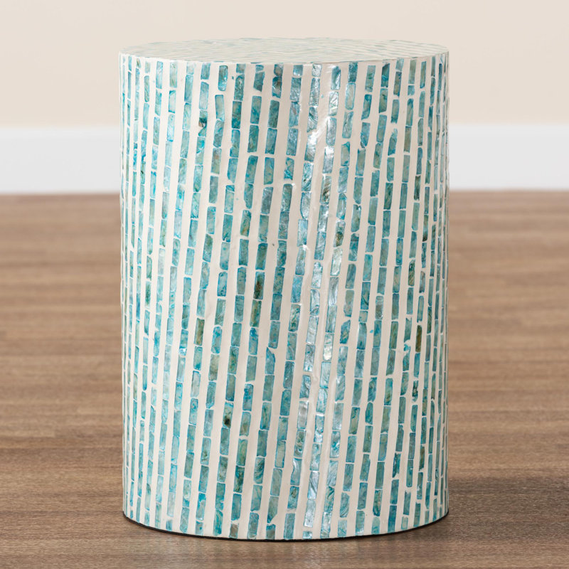 Addie Mother of Pearl Floor Shelf End Table