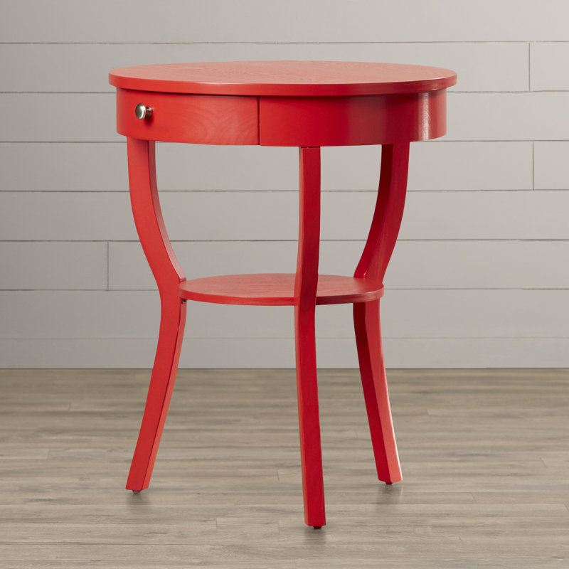 Table de bout avec 3 pieds Joanna, Rouge vif