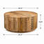Table basse 38,25 po ronde brun grain de bois massif_Cocktail
