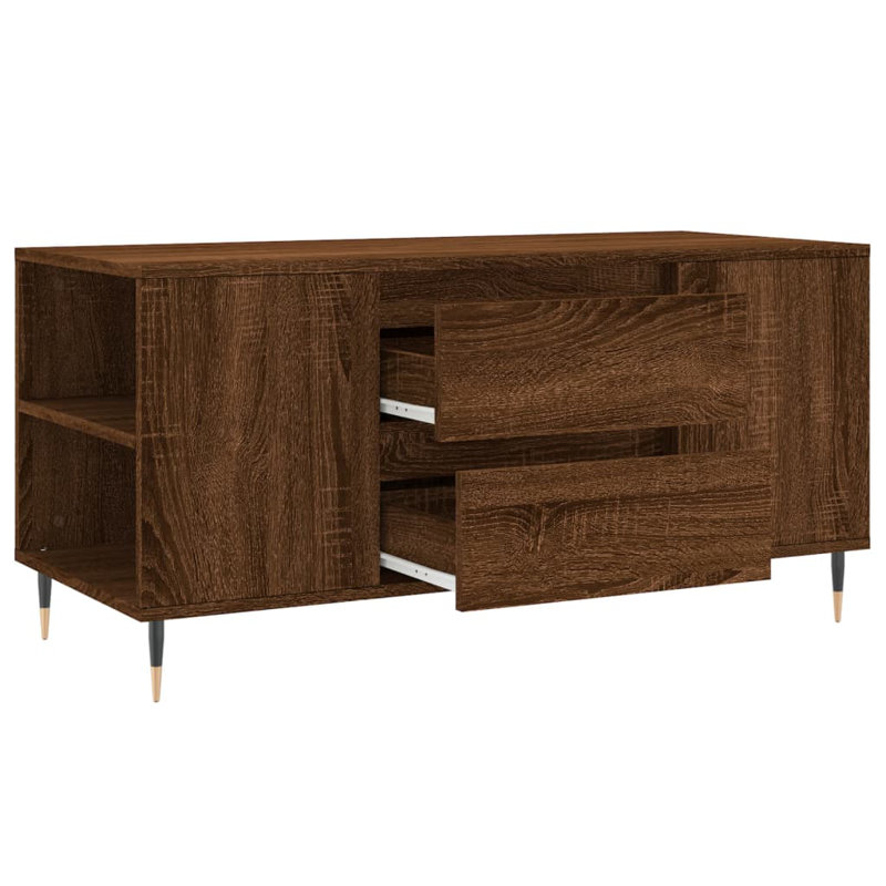 Mikera Coffee Table with Storage, Brown oak