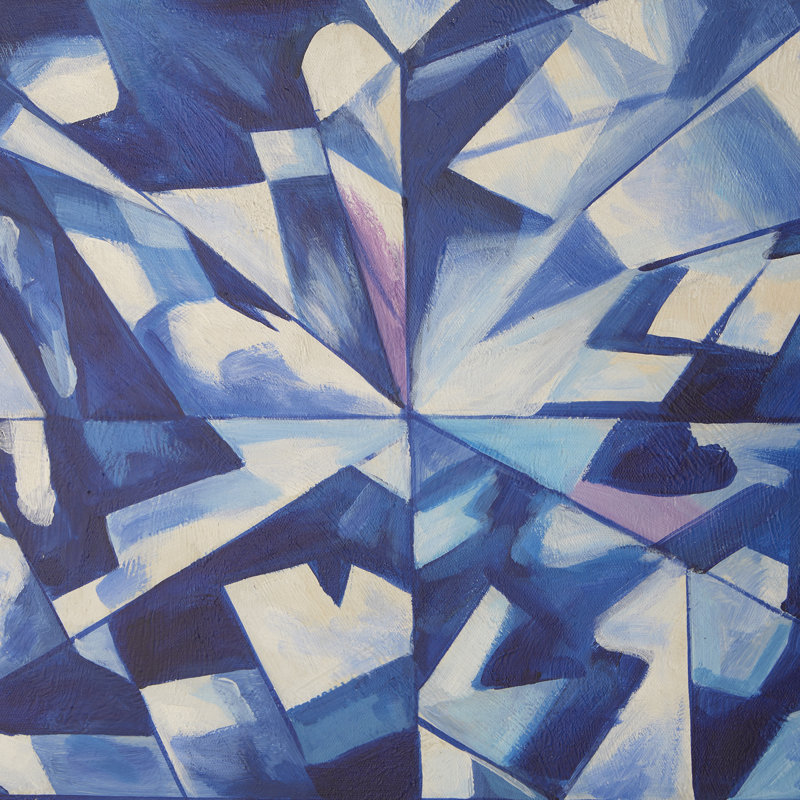 Asha Framed Canvas, Blue