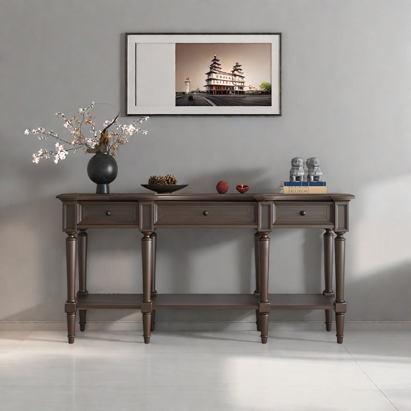 Rural Retro Practical Console Table, 34.65" H x 62.99" W x 15.75" D