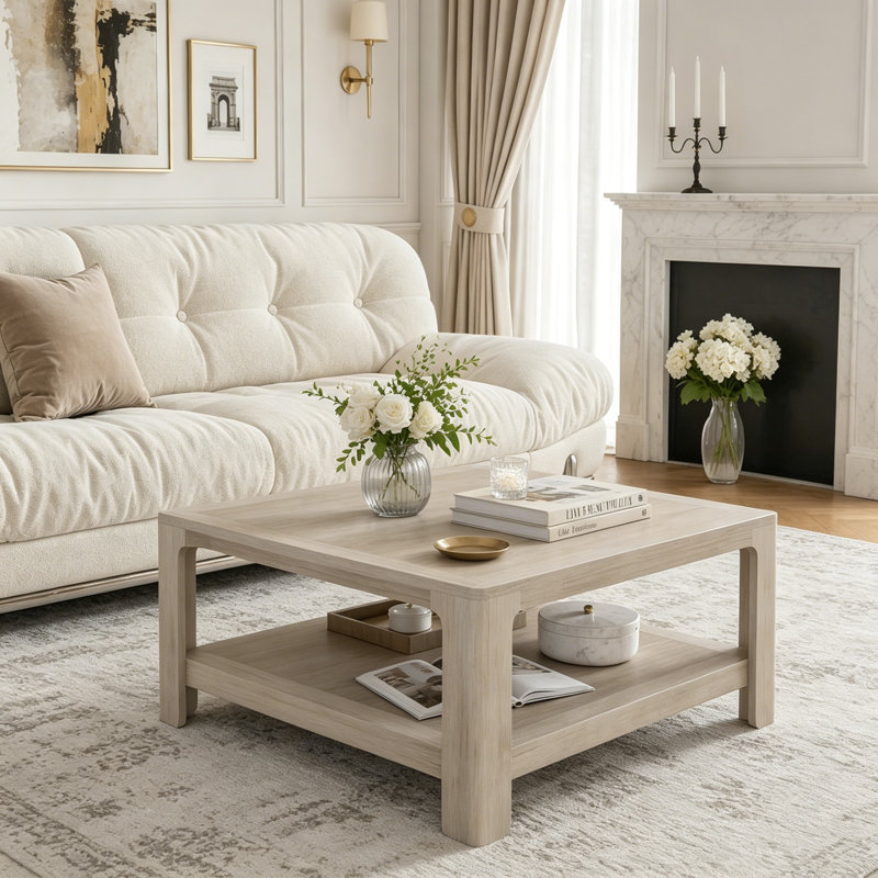 Table basse carrée avec rangement