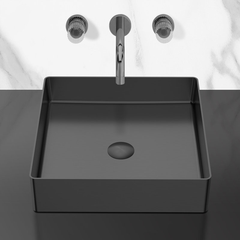 15.7'' L Bathroom Sink, Black