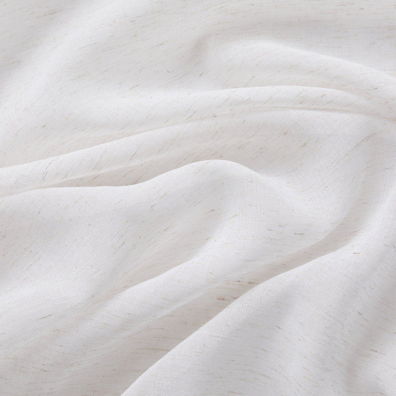 Linen Semi-Sheer Grommet Curtain Panels, 54" W x 96" L, White/Tan