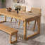 Ensemble de table de salle à manger en bois massif de style nordique-105841078