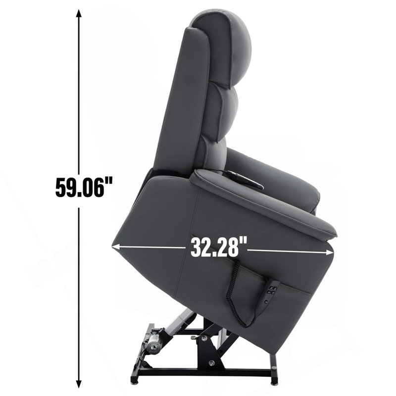 Dual Motor Infinite Position Power Lift Recliner Chair with Heat Massage & Power-Remote, Gray