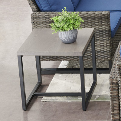 Nazime Square Iron Outdoor Side Table