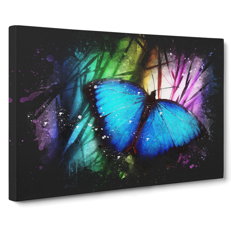 Butterfly Vol.6 Paint Splash - Wrapped Canvas, 60cm H x 91cm W x 3cm D