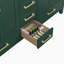 Meuble-lavabo 60 po, meuble-lavabo avec cadre en bois massif, comptoir autoportant avec 2 lavabos vert-125847617
