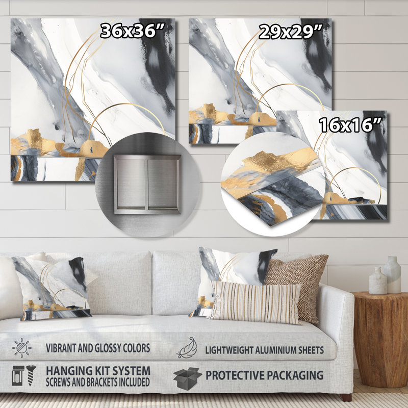 Décoration murale Fremont Fusion of Marble III, H 36 po x l 36 po x P 1 po