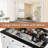 Tempered table top vanity, dimmable Led light mirror with hairdryer holder and built-in charging station, oversized mirror, including stool