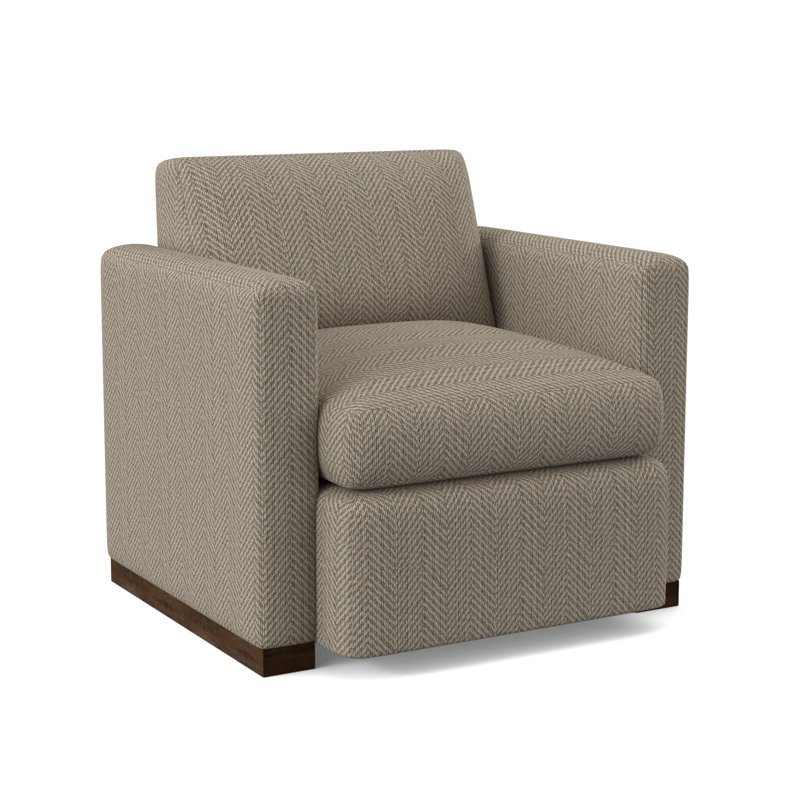 Ledger Swivel Lounge Chair, American Walnut, Filigree Ivory 100% Polyester