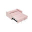 Lit 3 en 1 en velours rose avec coussin rembourré en métal