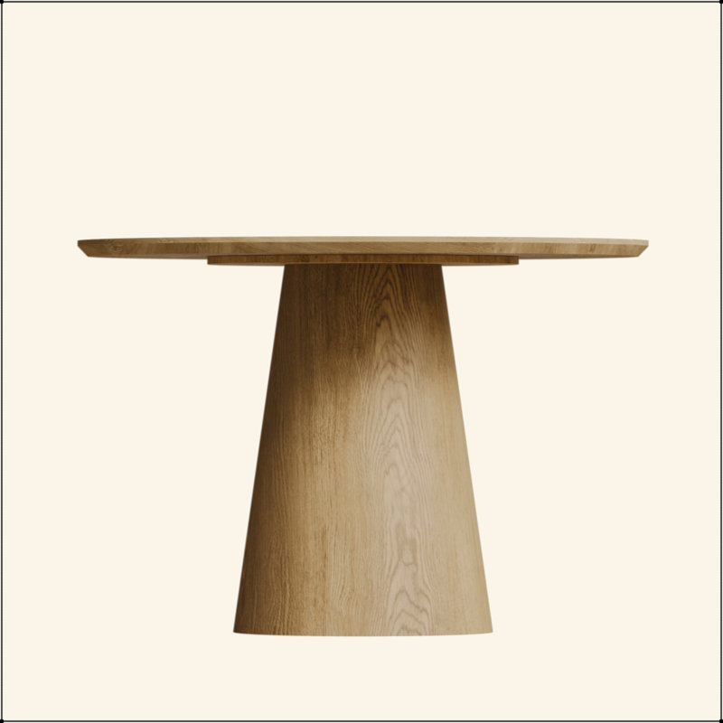 Table de salle à manger circulaire en bois 43 pouces, table ronde minimaliste moderne, Noyer