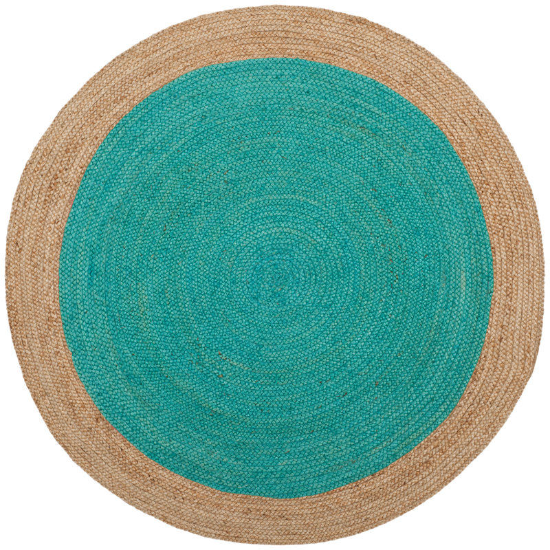 Tapis en jute de fibre naturelle tissé à la main Vicksburg, Rond 8 pi