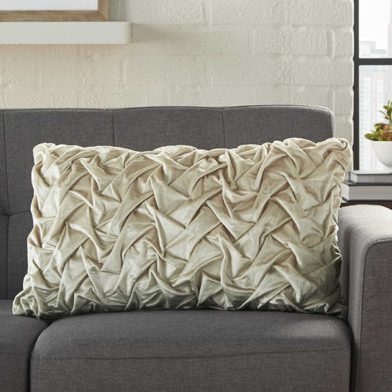  Housse de coussin rectangulaire et insert, Beige