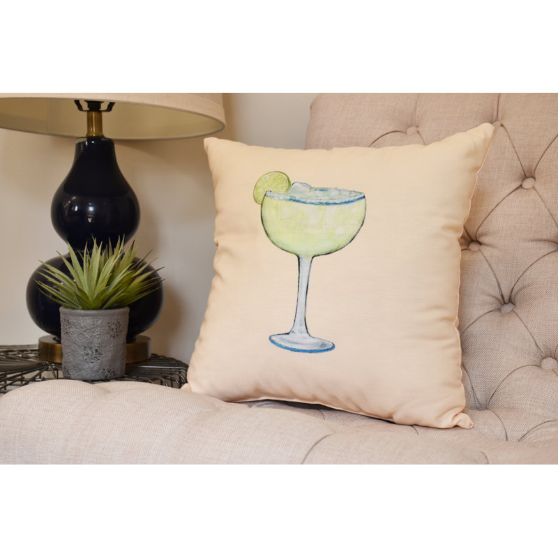 Housse et insert de coussin carré Palm Beach, Jaune, 18 po x 18 po