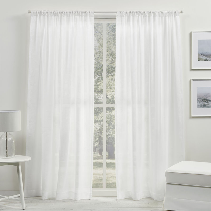 Lauren Ralph Lauren Coralina Sheer Rod Pocket Curtain Panel, 50" W x 84" L, White