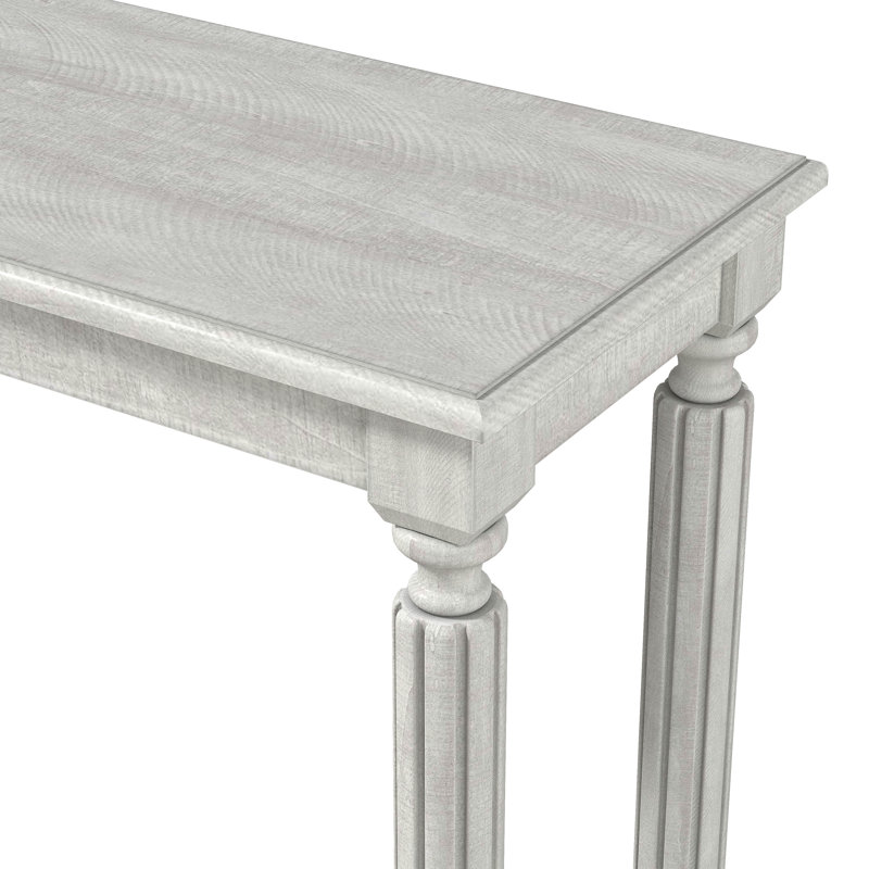 Locke Traditional Solid Wood 2 Piece Living Room Table Set, Antique White