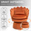 Fauteuil d'appoint rembourré et pivotant en velours-368100649
